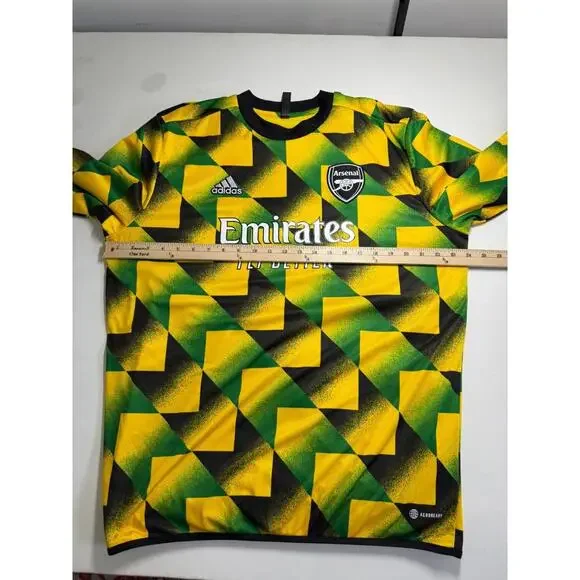 Arsenal Adidas Jamaica 2022 2023 Pre-Match Fleece Lined Jersey Large - Picture 5 of 6